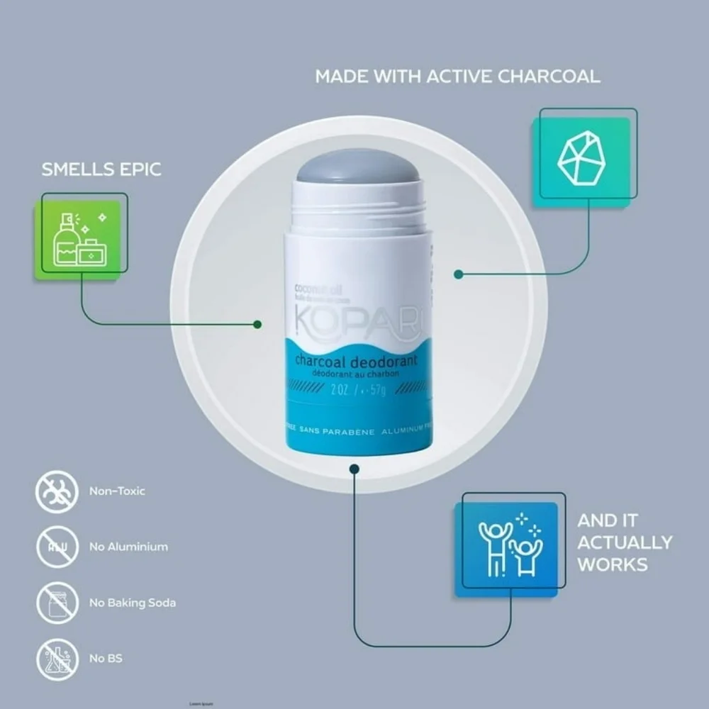 Kopari Coconut Aluminum Free Charcoal Deodorant